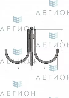К30-0,5-0,6-1-5 кронштейн двухрожковый