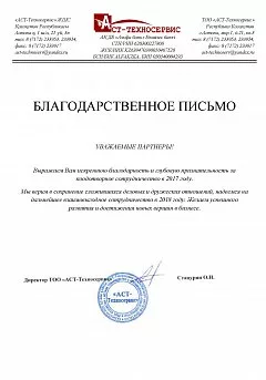 Директор ТОО «АСТ-Техносервис»  Стацурин О.Н.